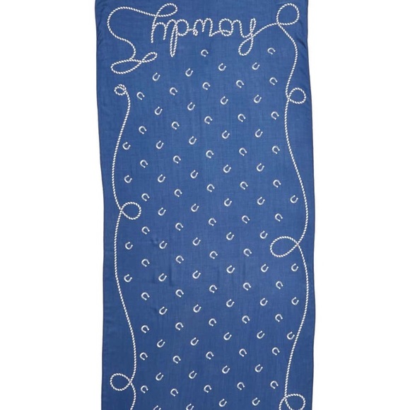 Brand New Kate Spade Howdy Oblong Horseshoe Scarf - Picture 2 of 6